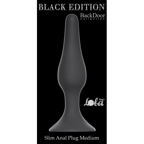 Чёрная анальная пробка Slim Anal Plug Medium - 11,5 см.