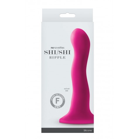 Розовый волнистый фаллоимитатор Shi/Shi Ripple 6" Dildo - 19 см.