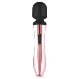 Черно-розовый вибромассажер Nouveau Curve Massager - 21 см.