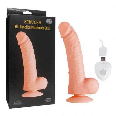 Телесный вибратор SEDUCER 20 Function Passionate Lust - 22,5 см.