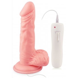 Телесный вибратор 7" Vibrating Dong with Vibrating Balls - 16 см.