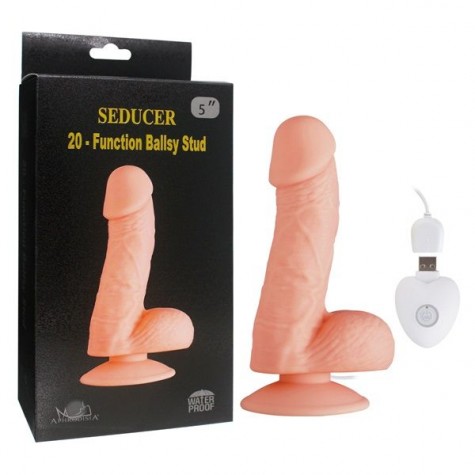 Телесный вибратор SEDUCER 20 Function Ballsy Stud - 16,5 см.