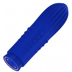 Синяя вибропуля Turbo Rechargeable Bullet Lush - 9,8 см.